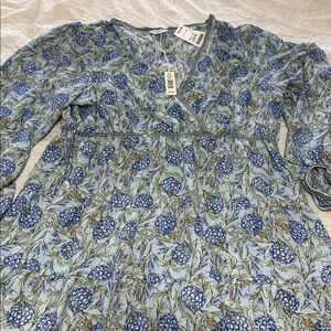 Max Studio Blue and Green Floral Dress